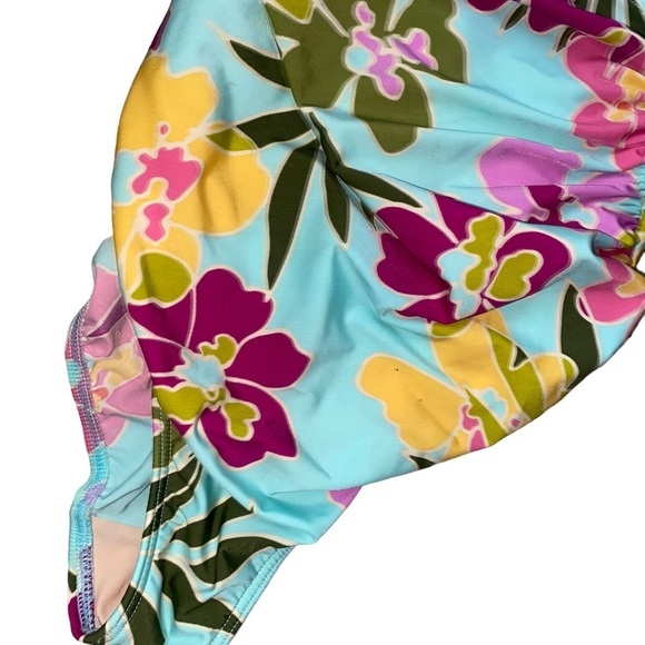MircaleSuit Bright Floral Ruched One Piece Swimsuit Size 12 - Picture 9 of 9